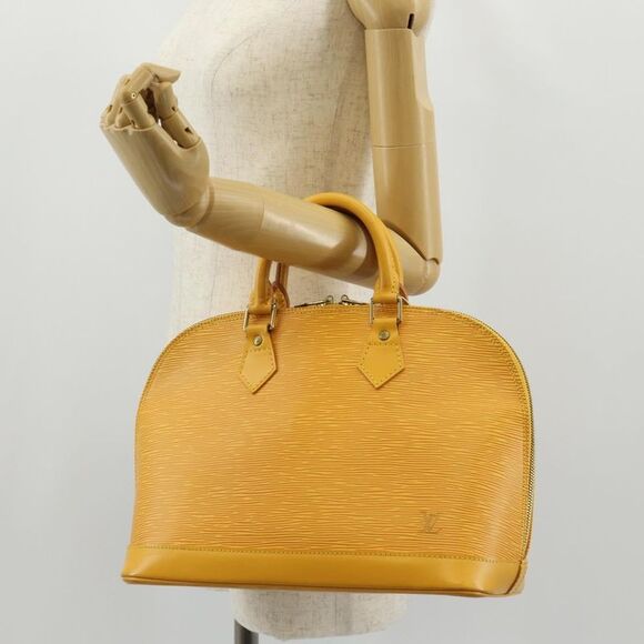 Louis Vuitton Alma Handbag Epi Leather Yellow Leather Handbag (Pre-Owned) - Picture 14 of 16